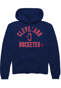 Rally Cleveland Buckeyes Mens Navy Blue Number 1 Graphic Fashion Hood