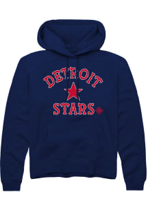 Rally Detroit Stars Mens Navy Blue Number 1 Graphic Fashion Hood
