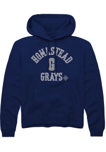Rally Homestead Grays Mens Navy Blue Number 1 Graphic Fashion Hood