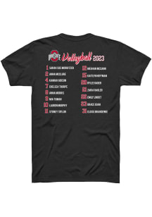 Ohio State Buckeyes Black Rally Volleyball Roster Short Sleeve Player T Shirt