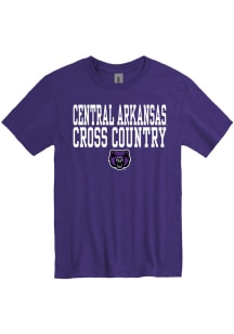 Central Arkansas Bears Purple Cross Country Short Sleeve T Shirt