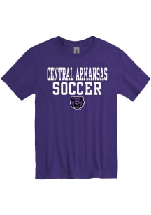 Central Arkansas Bears Purple Soccer Short Sleeve T Shirt