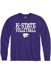 K-State Wildcats Purple Volleyball Stacked Long Sleeve T Shirt