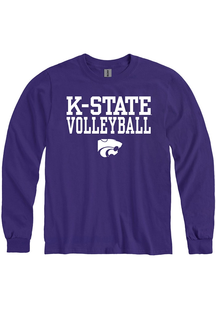 K-State Wildcats Purple Volleyball Stacked Long Sleeve T Shirt