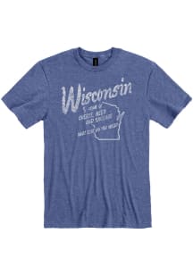 Wisconsin Blue Home of Cheese, Beer, and Sausage Short Sleeve Fashion T Shirt
