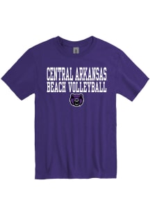 Central Arkansas Bears Purple Beach Volleyball Short Sleeve T Shirt