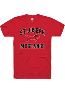 Rally St Joe Mustangs Red Number 1 Graphic Short Sleeve T Shirt