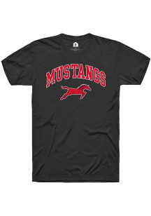 Rally St Joe Mustangs Black Arch Mascot Logo Short Sleeve T Shirt