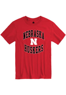 Rally Nebraska Cornhuskers Red Arched Number One Short Sleeve T Shirt