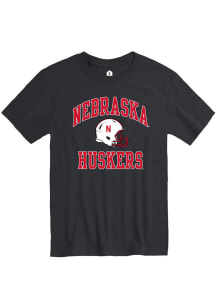Rally Nebraska Cornhuskers Black Football Helmet Number One Short Sleeve T Shirt