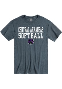 Central Arkansas Bears Grey Softball Short Sleeve T Shirt