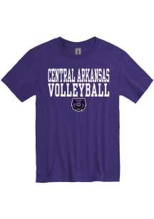 Central Arkansas Bears Purple Volleyball Short Sleeve T Shirt
