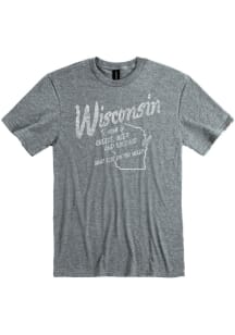 Wisconsin Grey Home of Cheese, Beer, and Sausage Short Sleeve T Shirt