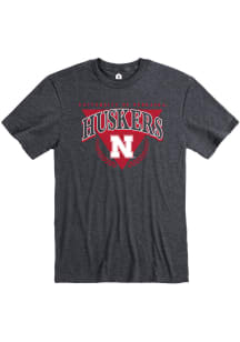 Rally Nebraska Cornhuskers Black Throwback Triangle Short Sleeve Fashion T Shirt