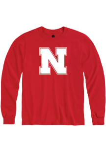 Rally Nebraska Cornhuskers Red Primary Team Logo Long Sleeve T Shirt