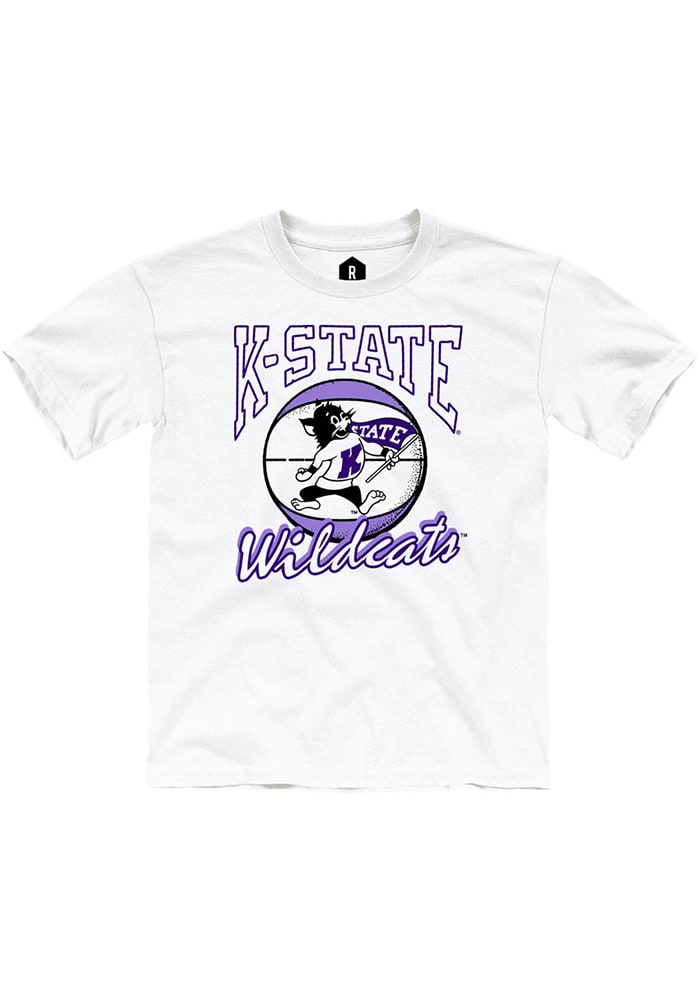 Rally K-State Wildcats Youth White Willie Basketball Short Sleeve T-Shirt