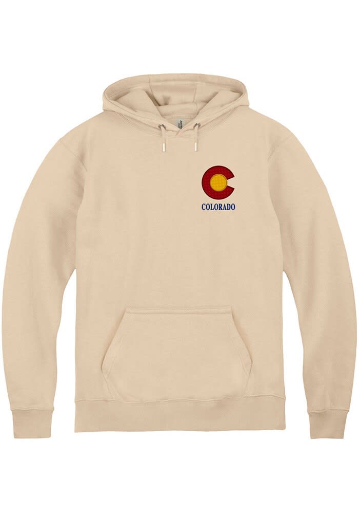 Colorado Mens TAN Embroidered Patch Hoodie - 22787835