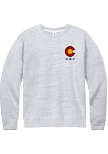 Colorado Mens Grey Embroidered Patch Long Sleeve Crew Sweatshirt