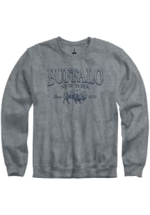 Buffalo Mens Grey Skyline Long Sleeve Crew Sweatshirt