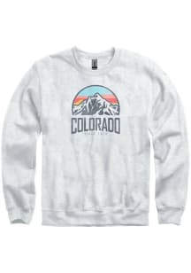 Colorado Mens Grey Sunrise Mountain Long Sleeve Crew Sweatshirt