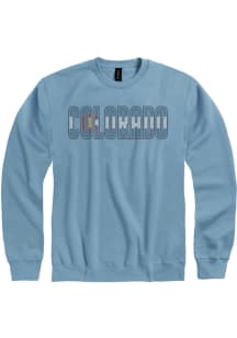 Colorado Mens Blue Flag Wordmark Long Sleeve Crew Sweatshirt
