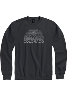 Colorado Mens Black Mountain Long Sleeve Crew Sweatshirt