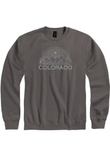 Colorado Mens Grey Mountain Long Sleeve Crew Sweatshirt