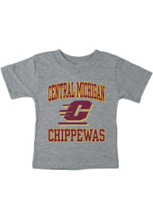 Central Michigan Chippewas Infant Arch Over Mascot Short Sleeve T-Shirt Grey