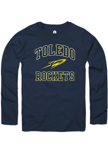 Rally Toledo Rockets Navy Blue Number 1 Long Sleeve Fashion T Shirt