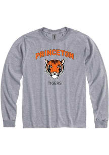 Princeton Tigers Grey Arch Mascot Long Sleeve T Shirt