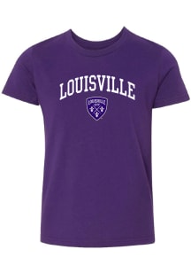 Rally Louisville City FC Youth Purple Arched Logo Short Sleeve T-Shirt