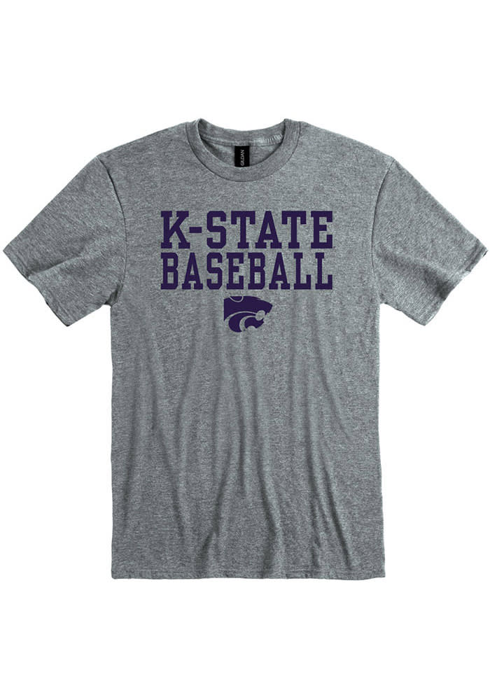 K-State Wildcats Graphite Baseball Stacked Short Sleeve T Shirt