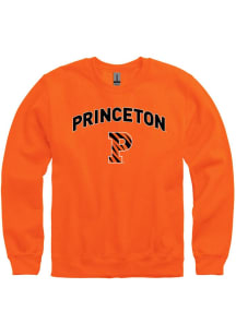 Princeton Tigers Mens Orange Primary Logo Long Sleeve Crew Sweatshirt