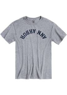 Ann Arbor Grey Upside Down Wordmark Short Sleeve T Shirt