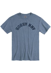 Ann Arbor Blue Upside Down Wordmark Short Sleeve T Shirt