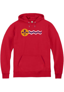 St Louis Mens Red Flag Long Sleeve Hoodie