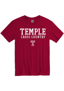 Temple Owls Cardinal Cross Country Short Sleeve T Shirt