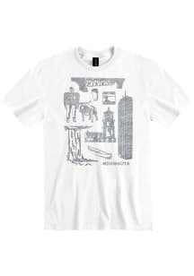 Minnesota White Landmarks Short Sleeve T Shirt