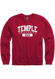 Temple Owls Mens Cardinal Dad Pill Long Sleeve Crew Sweatshirt