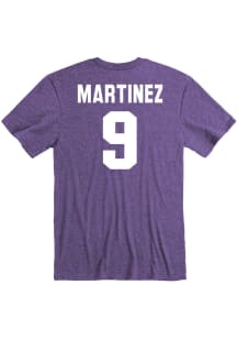 Adrian Martinez K-State Wildcats Purple Football Name and Number Short Sleeve Player T Shirt