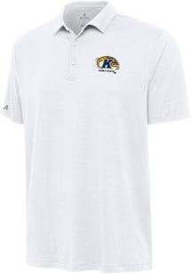 Antigua Kent State Golden Flashes Mens White Reprocess Recycled Short Sleeve Polo