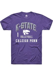 Caleigh Ponn Rally Mens Purple K-State Wildcats NIL Arch Logo Player T Shirt