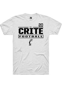 Cj Crite Cincinnati Bearcats White NIL Stacked Box Short Sleeve Player T Shirt