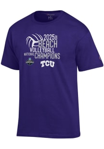 Champion TCU Horned Frogs Purple 2025 Womens Beach Volleyball National Champions Jersey Short Slee..