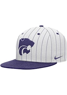 Nike K-State Wildcats White Pinstripe Pro Flat Brim Mens Snapback Hat