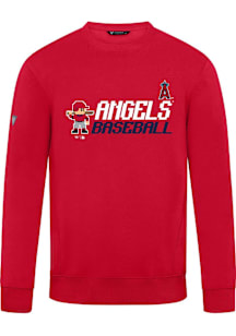 Levelwear Los Angeles Angels Mens Red Zane 8-Bit Baseball Long Sleeve Crew Sweatshirt