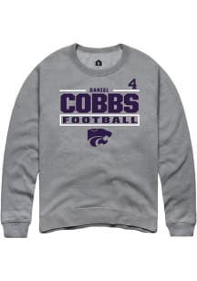 Daniel Cobbs Rally Mens Graphite K-State Wildcats NIL Stacked Box Player Crew