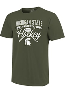 Michigan State Spartans Green Pucks & Sticks Short Sleeve T Shirt