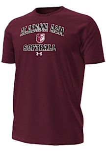 Under Armour Alabama A&M Bulldogs Maroon Softball Performance Short Sleeve T Shirt