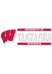 Wisconsin Badgers 6x2 Track Field Auto Decal - Red